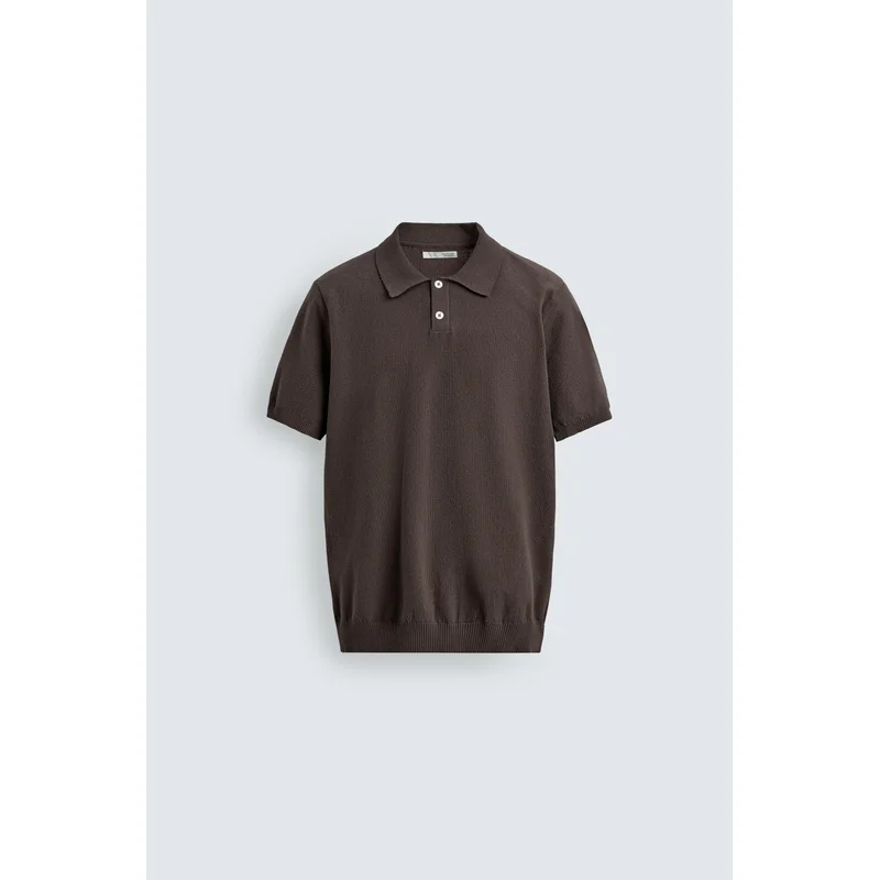 REGULAR FIT TEXTURED KNIT POLO SHIRT