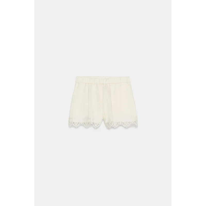 SATIN SHORTS WITH LACE